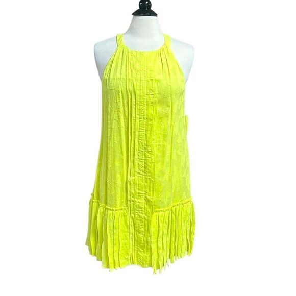 Jessica Simpson Women’s Yellow Halter Dress Size 12 NEW - Picture 1 of 7